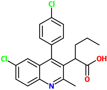 (image for) MC080074 2-[6-Chloro-4-(4-chlorophenyl)-2-methyl-3-quinolinyl]pentanoic acid
